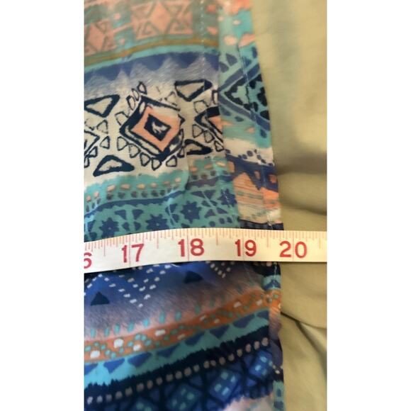 City Triangles Aztec Cage Front Mini Dress Size XL Aqua Summer Beach Vacation - Picture 6 of 7